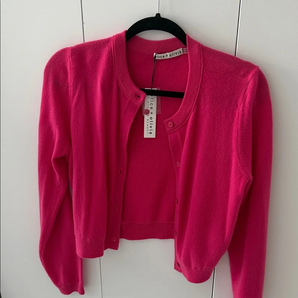 Alice + Olivia Fuchsia Cardigan Sweater